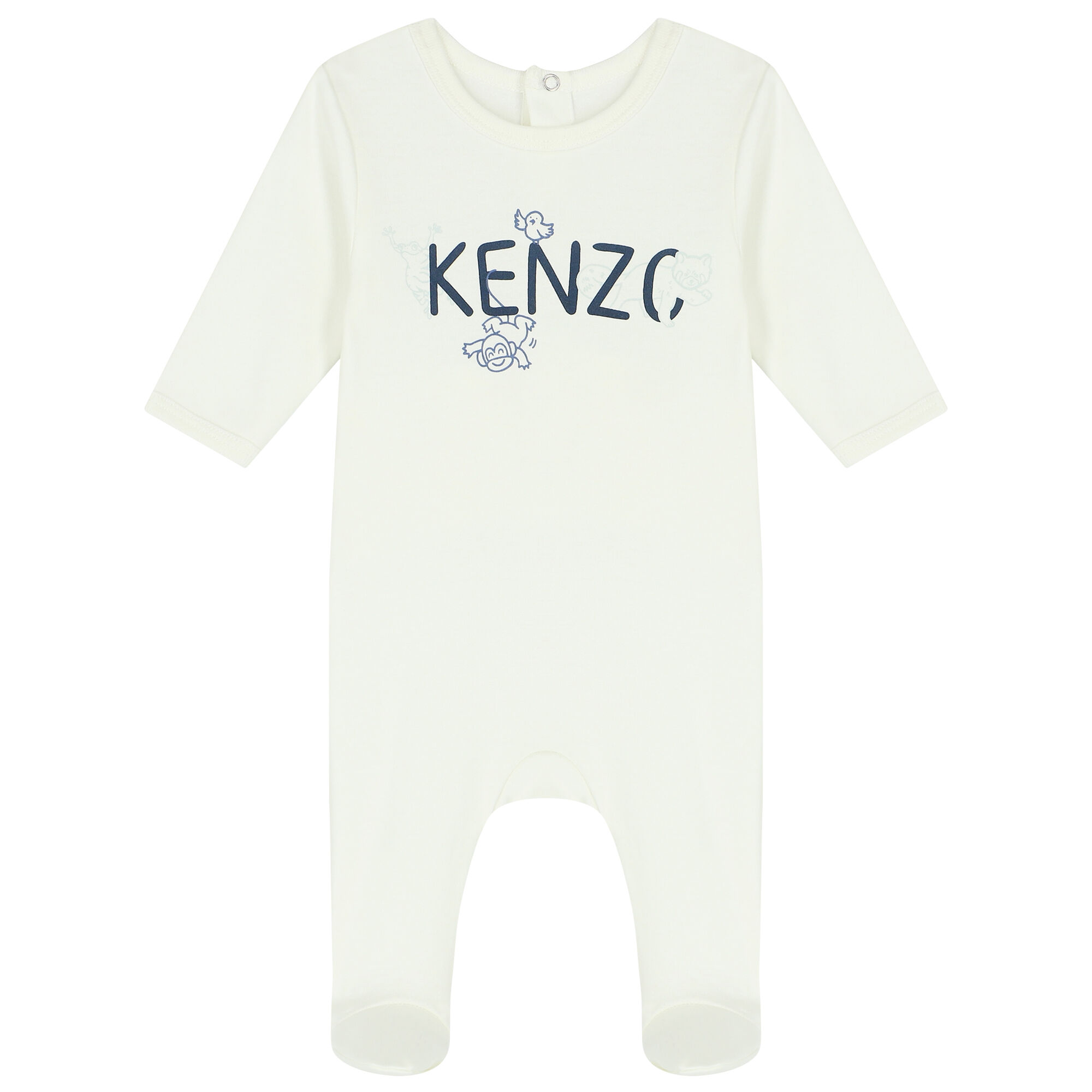 KENZO KIDS Baby Boys Ivory Logo Babygrow Junior Couture USA